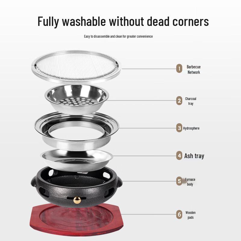 Premium Cast Iron Charcoal BBQ Grill