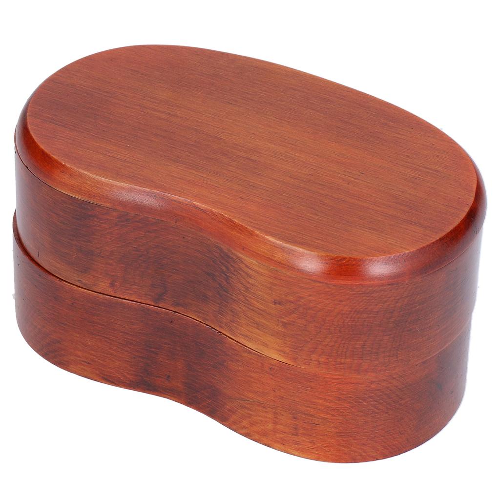 Японский стиль портативный двухслойный талии бэнто-бокс деревянный простой суши-бокс