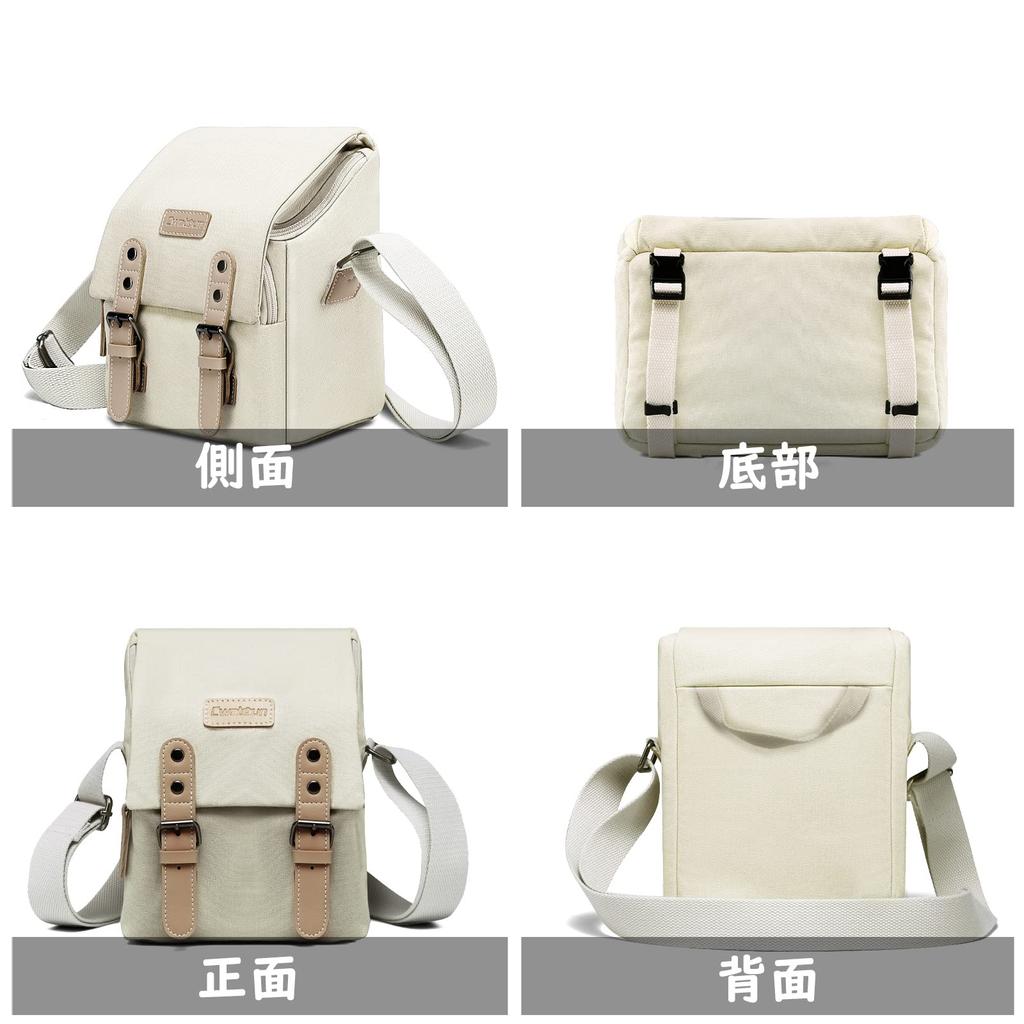 Cwatcun сумка для фотоаппарата на плечо стильная повседневная холщовая материя зеркальная цифровая камера (Бежевый, М)