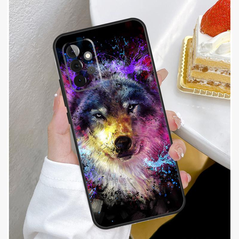 Чехол-пенал «Вой волка» для Samsung Galaxy A15 A25 A35 A55 A51 A71 A12 A32 A52 A13 A33 A53 A14 A34 A54