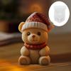 Cute Bear Candle Silicone Mold Wear Christmas Hats Smile Bear Resin Mould Christmas Gift Squat Sitting Hat Bear Gypsum Molds