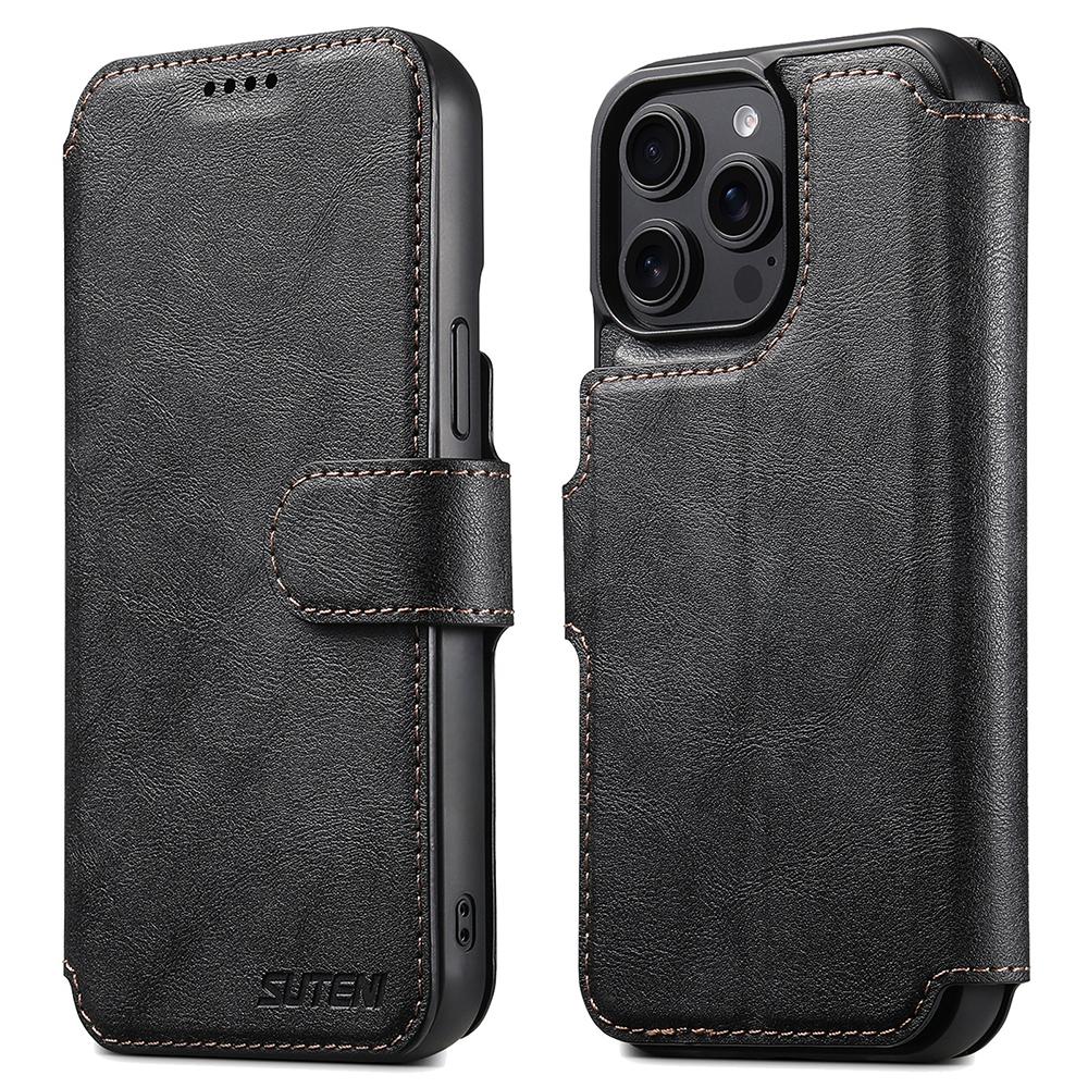 SUTENI Q-05 Для iPhone 13 Pro Max Чехол-кошелек 2 в 1 Съемный кожаный чехол-книжка с подставкой