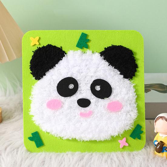 6 шт. Набор для вышивки кукол своими руками, мультяшные животные, проекты по шитью, пряжа, фетр, животные, поделки для детей-новичков