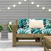 Garden Sofa with Armrests and Side Table Pine Wood