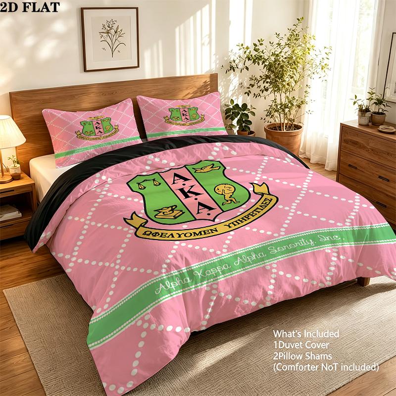 Aka Pattern Bedding Quilt Set Quilt Cover Pillowcase Home Birthday Gift(1 * duvet cover + 2 * pillowcase, without core)