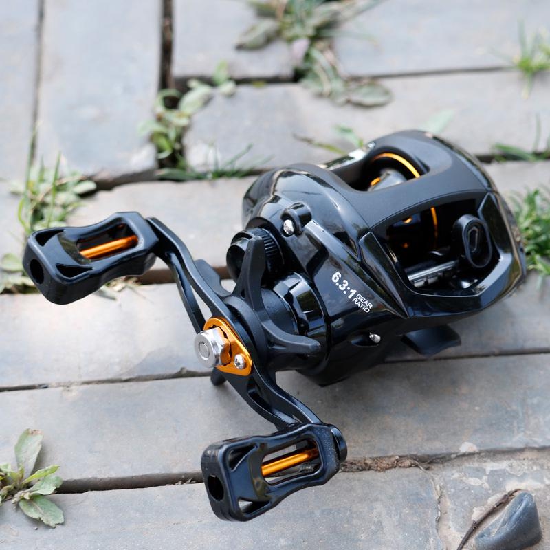 Baitcasting Fishing Reel Ultra Smooth 12+1 Shielded Ball Bearing High Speed 6.3:1 Gear Ratio Reel