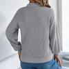 Женская мода повседневный свободный V-образный вырез однотонный длинный рукав свитер пуловер топ