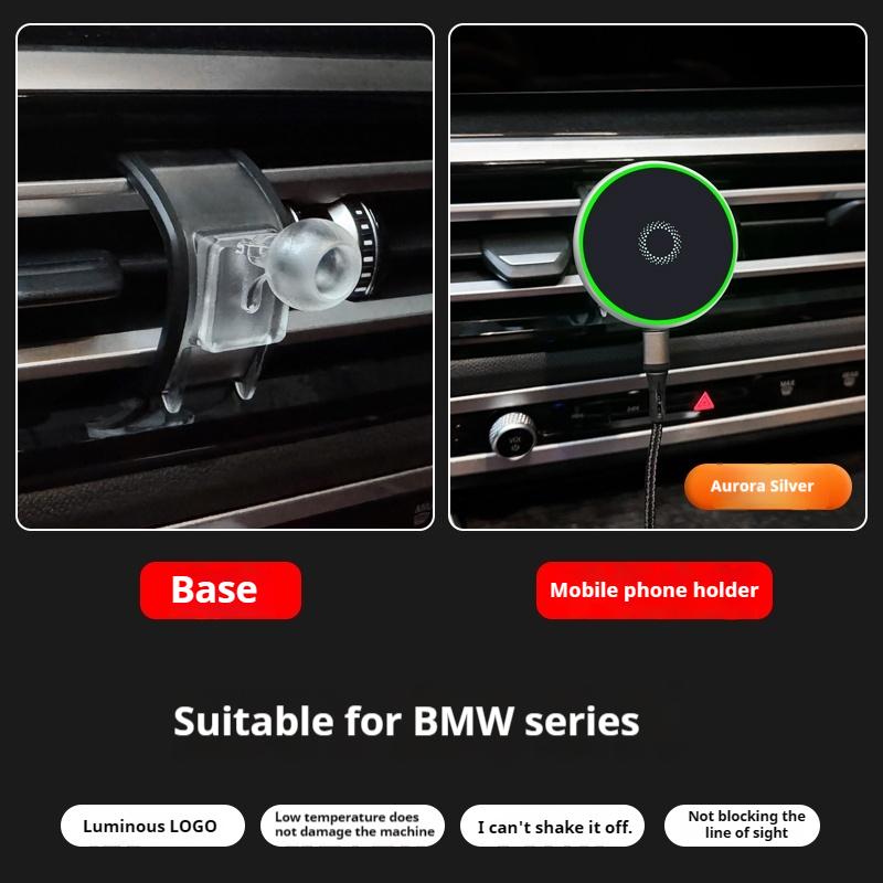 Для BMW X3 X5 X6 X7G45 G05 G06 G07 2 3 4 5 серии G42 G30 G22 G60 2025 Автомобильная беспроводная зарядка Автомобильный держатель для телефона Аксессуары MagSafe