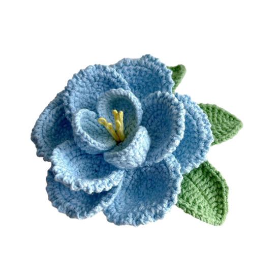 Ручная вязка крючком Цветок пиона Вязаный хлопковый букет пионов с листьями и длинным стеблем для свадебного домашнего декора Подарки на день рождения и годовщину