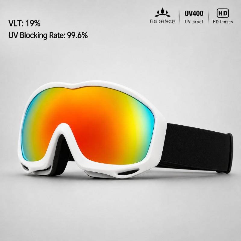 Double-Layer Ski Goggles With Anti-Fog UV Protection Windproof Impact Resistant Adjustable Strap Adults