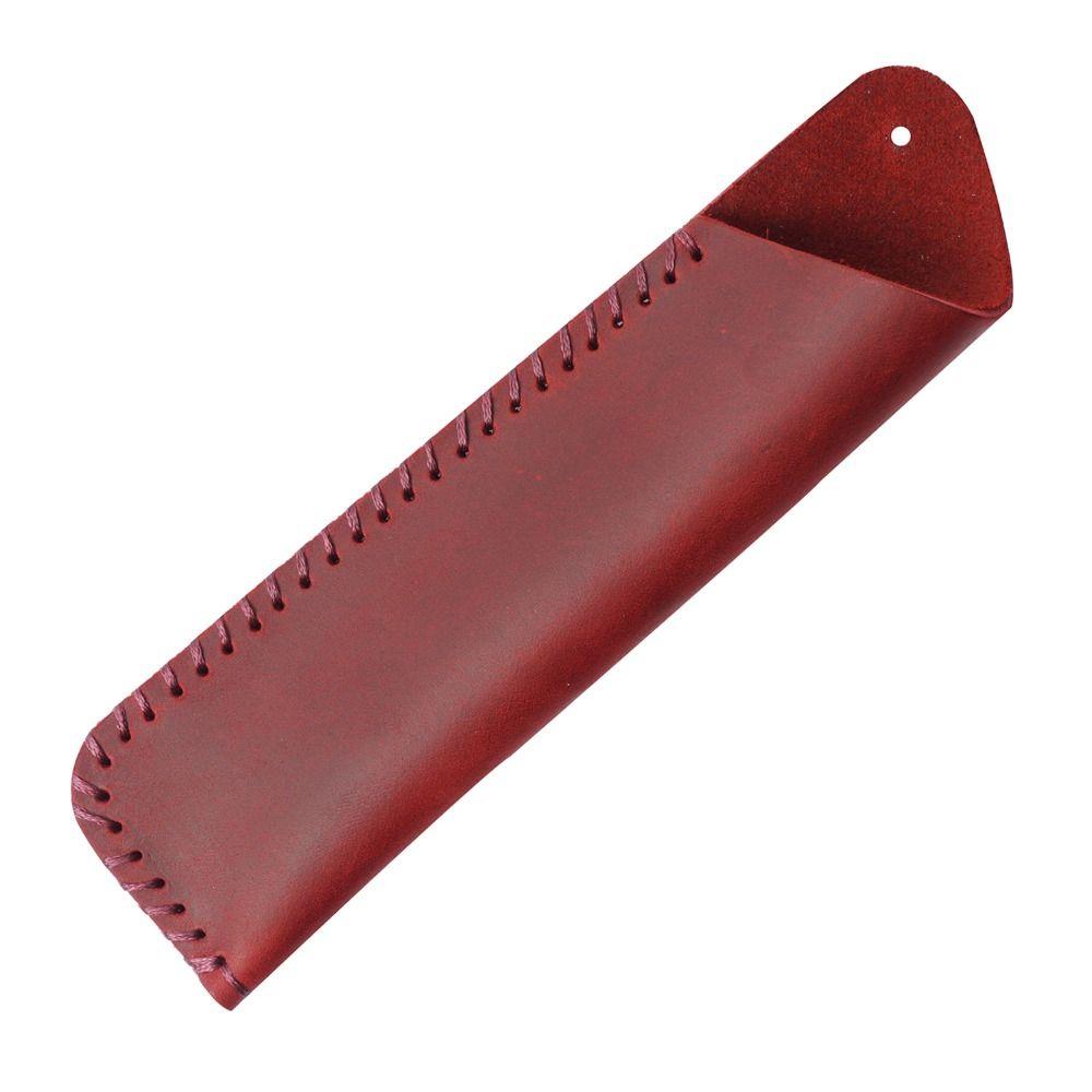 Handmade Cowhide Pencil Case Pencil Holder Pen Sleeve Pouch Retro Leather Pen Bag Crafts