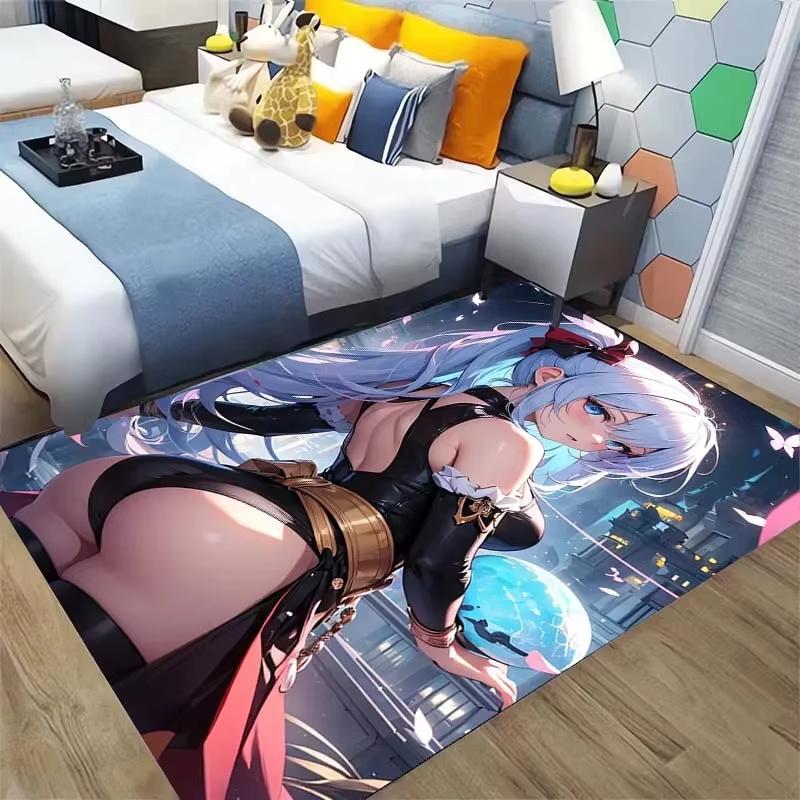 Japanese Anime Sexy Goddess Printed Carpet Game Otaku Anime HD Rug for Living Room Bedroom Deco Study Porch Bedside Non-slip Mat