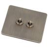 2 Way Toggle Switch Antique Bronze Texture Stainless Steel Panel Toggle Switch AC250V