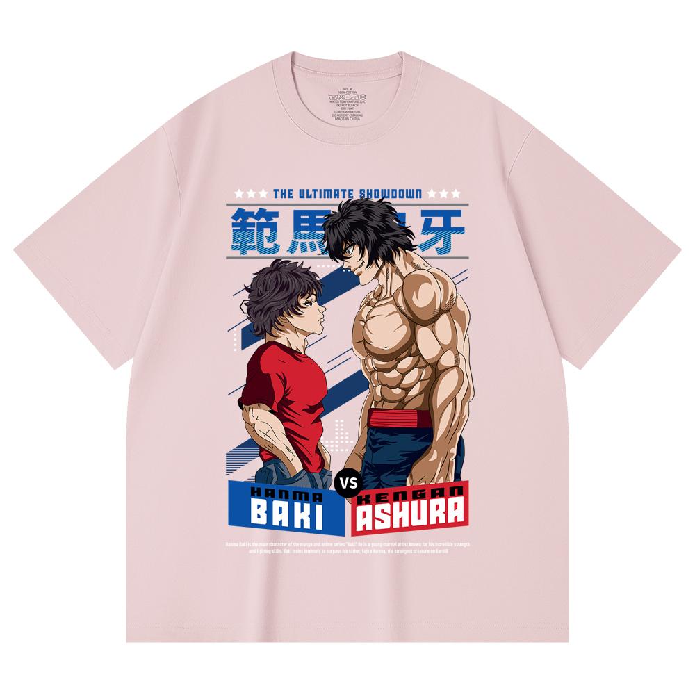 230 г/м² 100% хлопок Baki V2 Baki Ashura Принт Унисекс Тяжелая хлопковая футболка