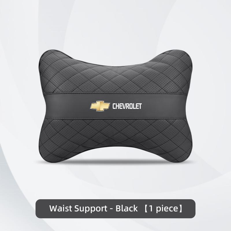 AABHJ1 Nappa Leather Car Headrest Neck Pillow Waist Cushioning For Chevrolet Spark Captiva Cruze Malibu Equinox Trax Camaro Blazer