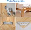 Stainless Steel Corner Braces, Furniture Corner Connectors with Screws,Triangle Shelf Support Brackets for Wood Cabinet Desk Bed
