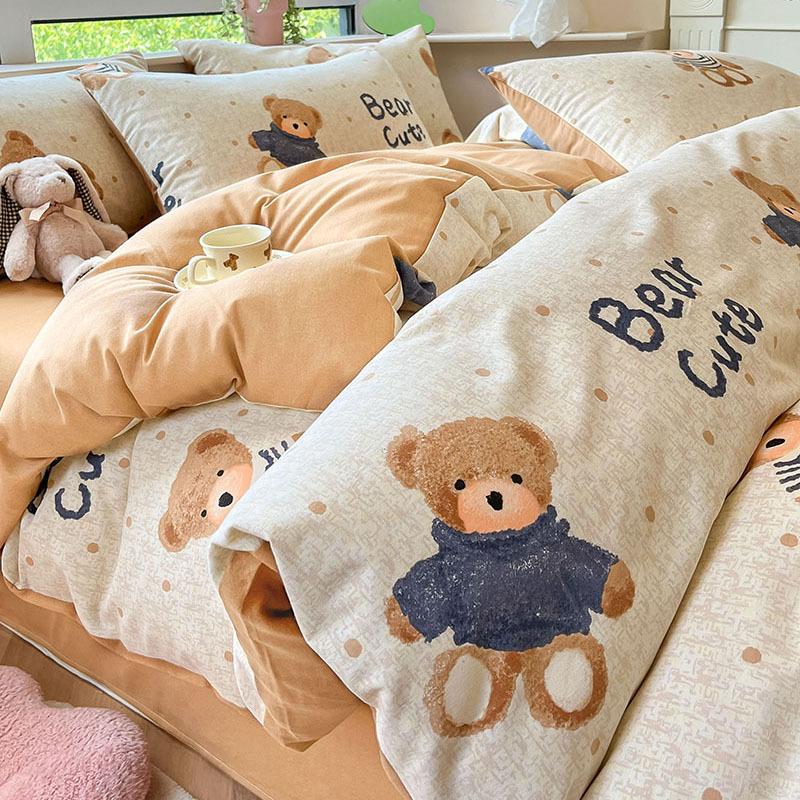 Утолщенный комплект из четырех предметов, пододеяльник, простыня, комплект из трех предметов для односпальной кровати в общежитии