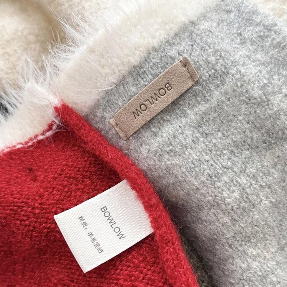 Y2 Sausage Thin Scarf Knitted Wool Plush Long Narrow Scarves Fashion Neck Scarves Autumn Winter