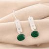 Зеленый Оникс Драгоценный Камень 925 Стерлинговое Серебро Ювелирные Изделия Ручной Работы Серьги 1,9" Подарок Для Нее EE-168-18