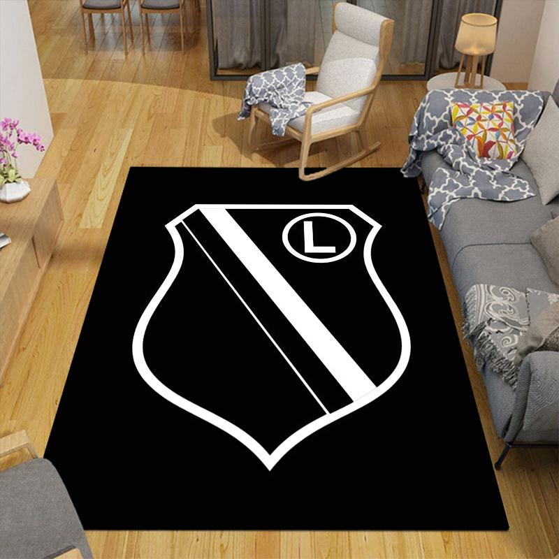 Legia Warszawa Home Sofa Decoration for Living Room & Bedroom, Non‑Slip Play Flannel Floor Mat for Game Room