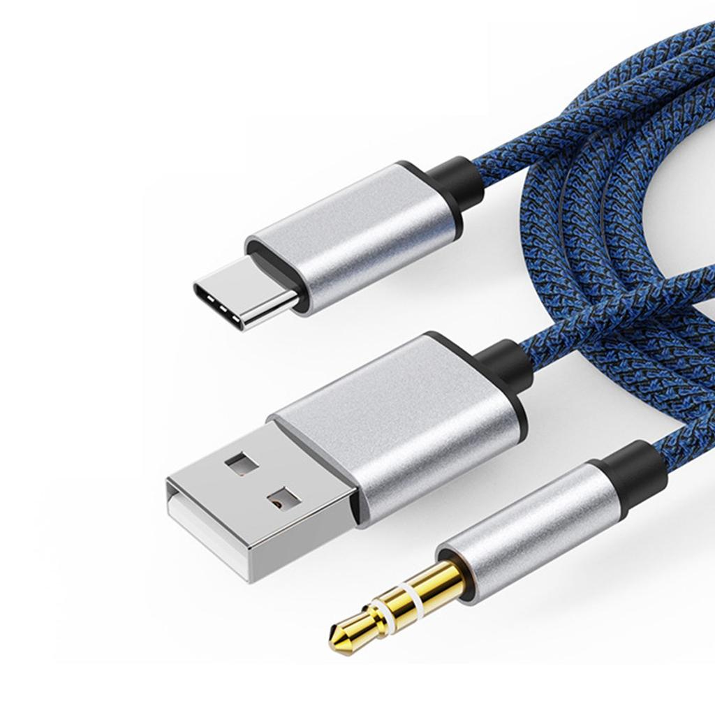 Кабель Type-C длиной 120 см/3,9 фута, кабель AUX 3,5 мм, 2-в-1, аудиокабель для зарядки, поддержка автомобильной стереосистемы/динамиков/гарнитуры