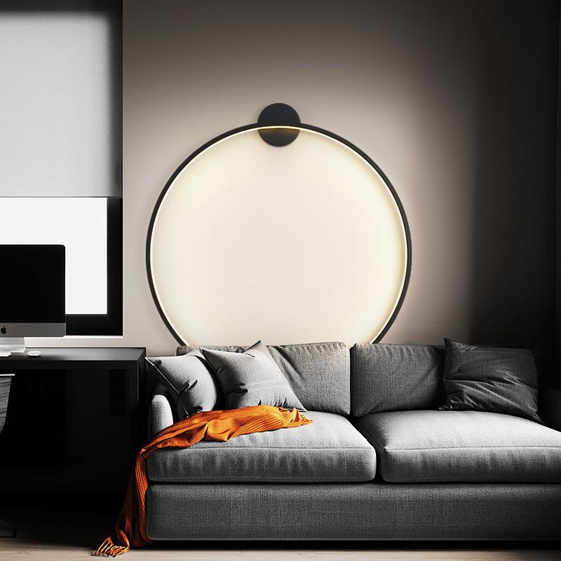 Black Modern Circular LED Wall Lamp Home Designer Home Decor Circle Nordic Wall Light Lustre Living Room Bedroom Wall Sconces
