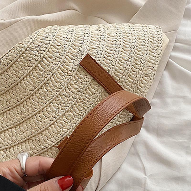 Summer Large Capacity Bag Women's New Style Small Woven Women's Bag Fashion Shoulder Bag Vegetable Basket Versatile Straw Woven