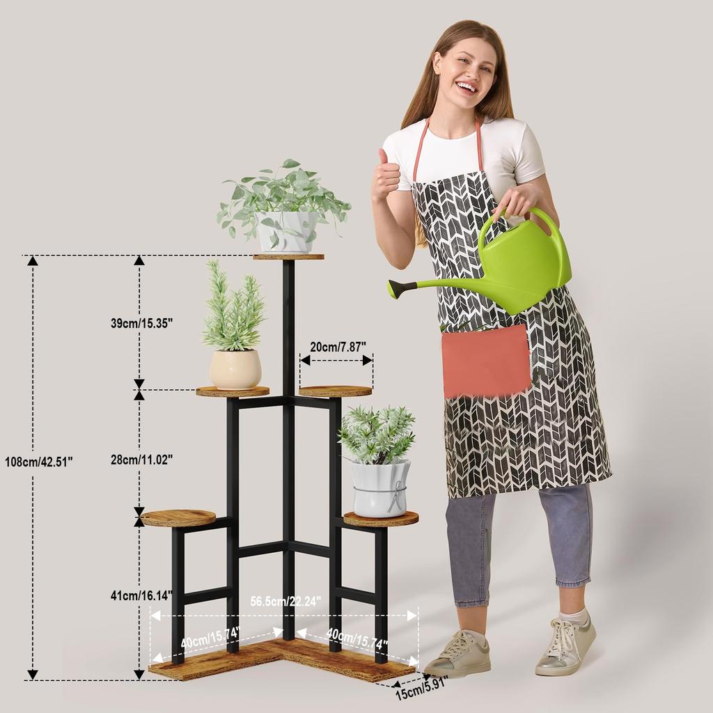 IBUYKE Цветочный горшок 4 Садовый цветочный горшок Цветочный горшок Комнатный сад На открытом воздухе Легкий JPTMJ072H Подставка, Подставка, Ярус, Стойка, Подставка, Железо, Держатель, Стойка,