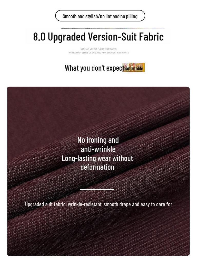 Ankola 2024 Women's High-Waist Wide-Leg Red Suit Pants for Autumn