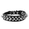Pet Adjustable PU Leather Studded Spiked Buckle Cat Puppy Dog Collar Rivet Strap Black S