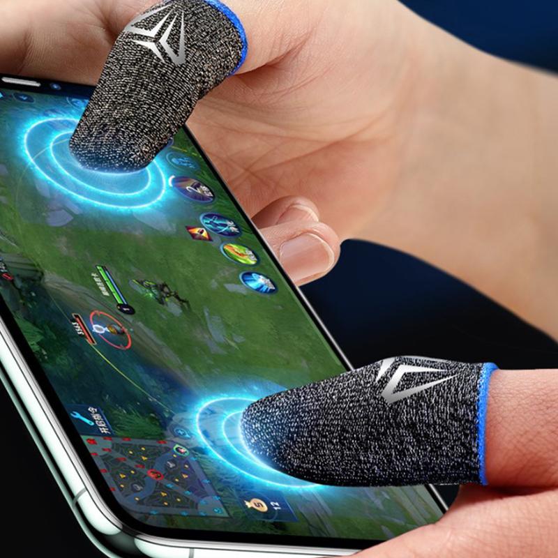 2Pcs Mobile Game Fingertip Gloves For Gamer Sweatproof Anti-Slip Touch Screen