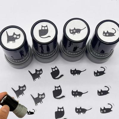 Bview Art 4шт Мультяшные Штампы Милый Маленький Черный Кот Штамп DIY Скрапбукинг Украшение Дневник Коллаж Канцелярские товары