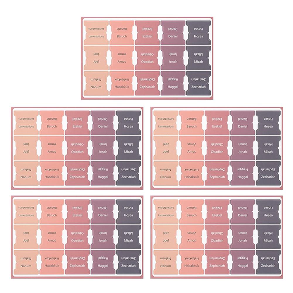 5 листов самоклеящихся бумажных вкладок, закладок, наклеек, библейских индексов, наклеек, крупных ламинированных библейских вкладок для чтения и изучения