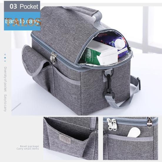 Lunch Tote Bag Double Layer Fresh-keeping Washable Convenient Hand-carried Thermal Insulation Lunch Tote Bag Household Supplies