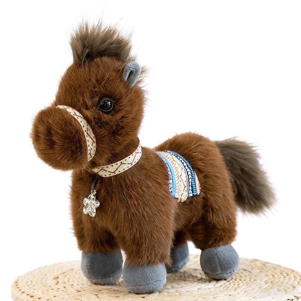 Miniature Pony Plush Toy 23cm Stuffed Horse Adorable Pony Doll  Zodiac Year of the Horse Gift