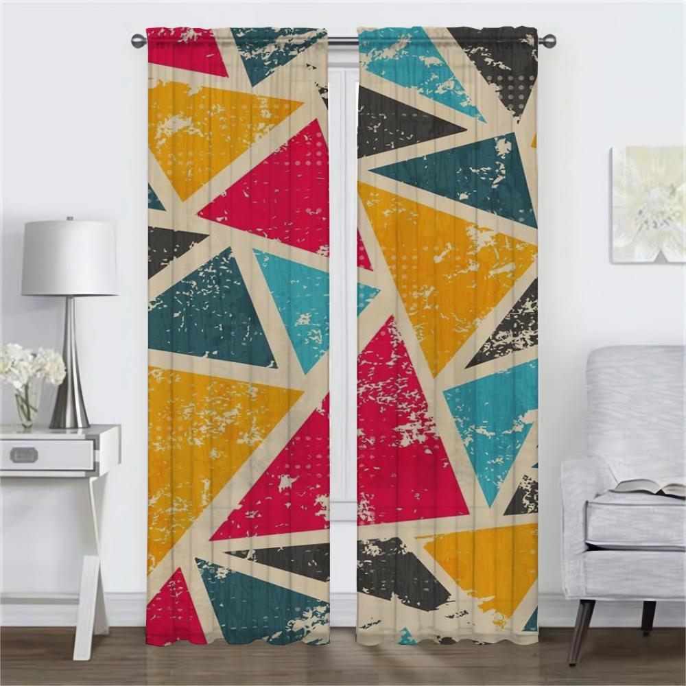 Кухонные шторы для гостиной, занавески с красочным узором, перегородки, украшения на Хэллоуин, домашний интерьер, шторы, 2 шт.