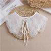 Summer Bow Tie Shawl White Fake Collars for Women Removable Dress Detachable Collar Wrap Shawl  False Collar Decor