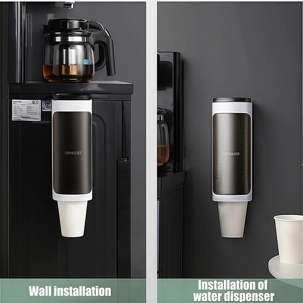 Household Disposable Cup Holder Water Dispenser Storage Paper Cup Rack Space-Saving Taker Automatic Cup Dropper Organizer