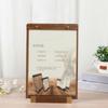 A4/A5 Walnut Wood Menu Clipboard Non-slip Base Table Top Sign Display Shelf  Office
