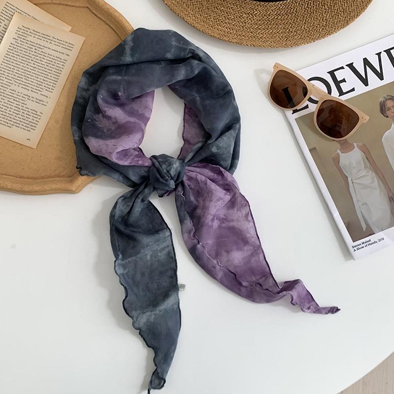 Треугольный платок повязка на голову ретро тай-дай шелковый платок высококачественный тонкий платок платок-шаль многоцелевой пояс