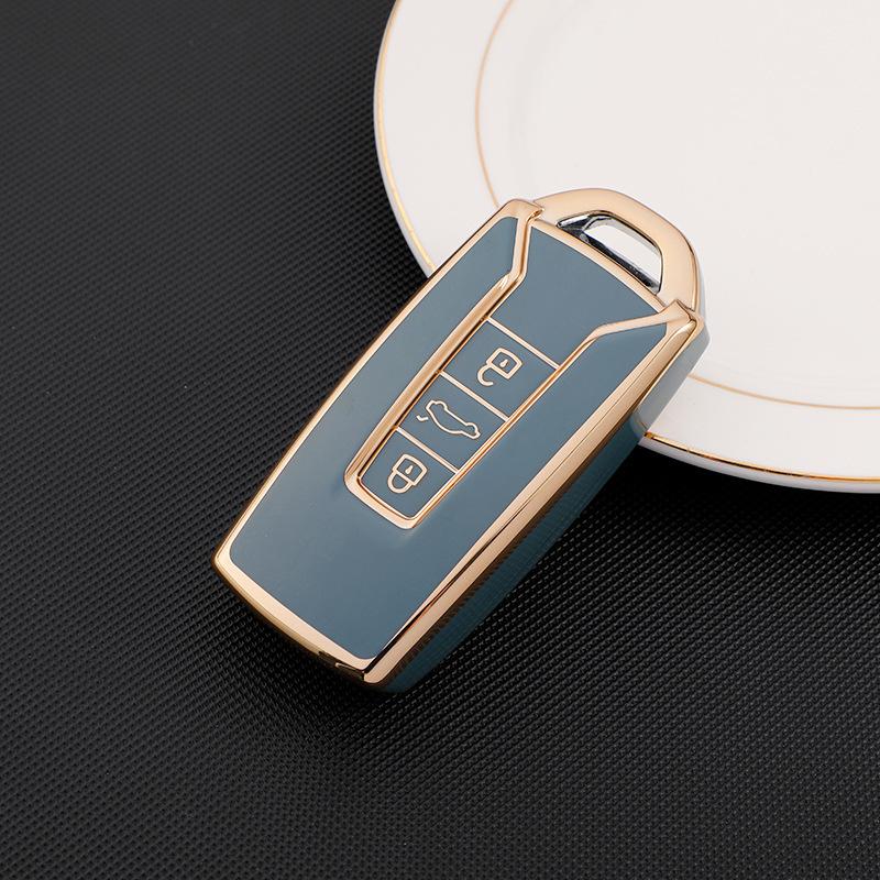 Мягкий чехол для ключей из ТПУ с 3 кнопками для Volkswagen Touareg 2018-2021, умный дистанционный ключ, полный защитный чехол на 360°