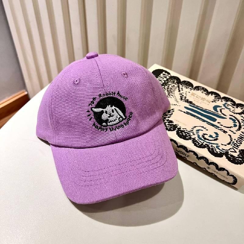 Милая детская бейсболка с вышивкой кролика для девочек, защита от солнца, кепка с утиным козырьком