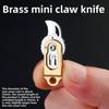 Brass Rotating Claw Knife Sharp Mini Folding Knife Pocket Knife Portable Keychain Pocket Knife Unpacking