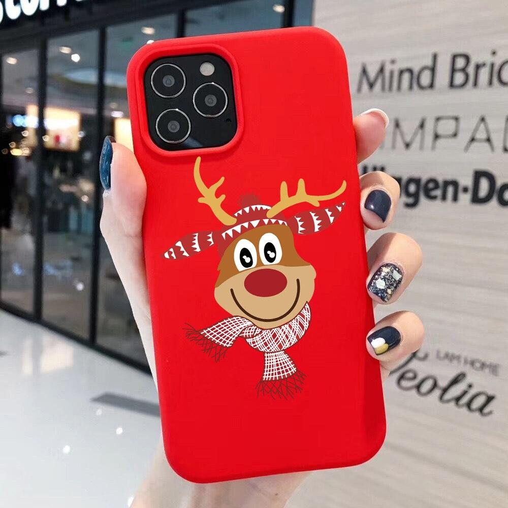 New Year Matte Case For iPhone 18 12 11 Pro Max 7 8 Plus X Xr Xs SE20 13 6S Christmas Gift Santa Claus Silicone Phone Cover Coque