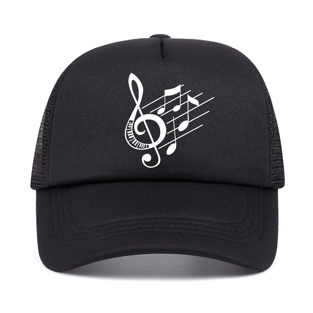 Funny Musical Note Baseball Cap Fashion Unisex Women music lover hat cool Summer mesh breathable Trucker hats