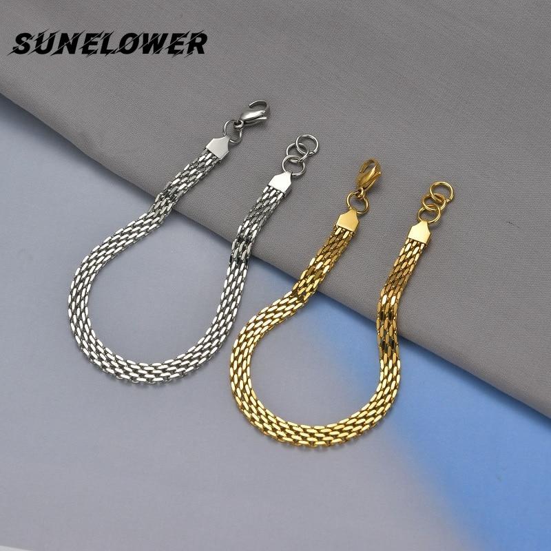 Simply Fashion Single For Man HipHop Bracelet Bangle Stainless Steel Chunky Twisted Rope Chain Jewelry