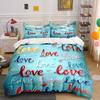 "Colorful Love Printed Bedding" Bedding Duvet Cover Set Duvet Cover Pillowcases (1 * Duvet Cover 2 * Pillowcases, without duvet insert)