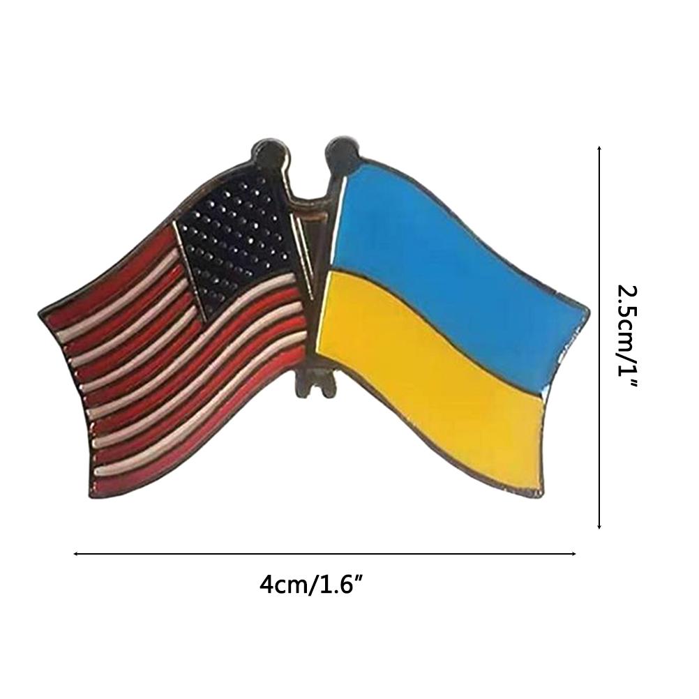 2Pcs 2022 Ukraine Flag Lapel Pin Badges National Waving Flag Pins Metal Flag Badge Pins Brooch Souvenir