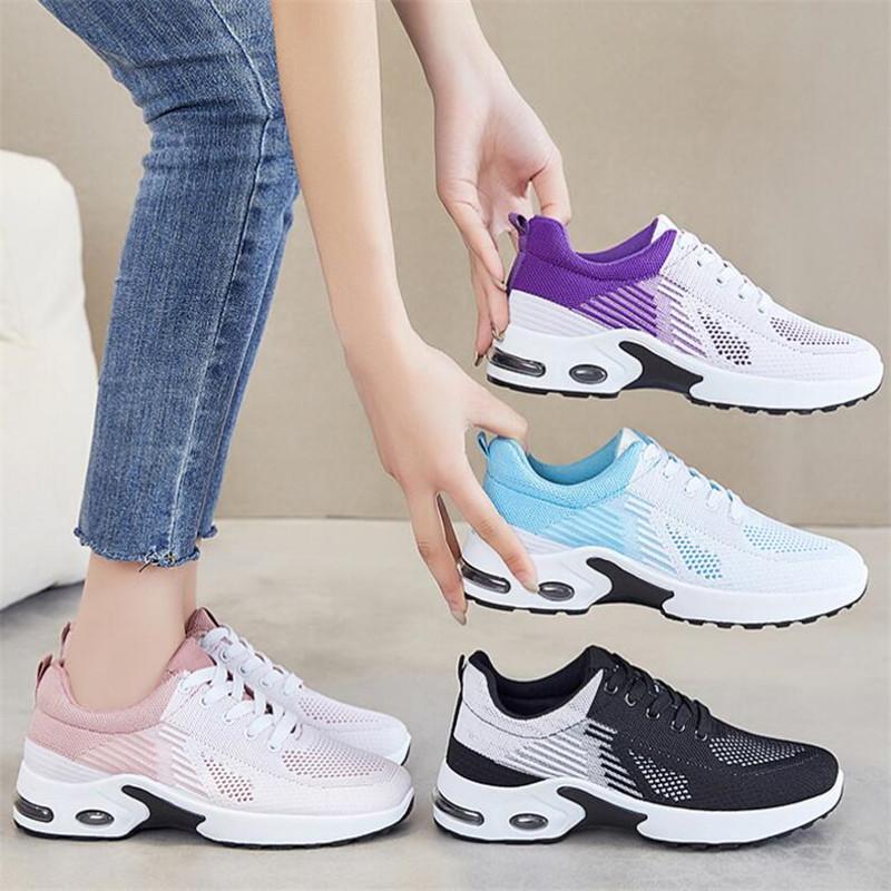 Женская спортивная обувь Кроссовки для бега на открытом воздухе из сетчатой ткани Дышащие спортивные повседневные кроссовки Женские спортивные кроссовки на шнуровке для ходьбы
