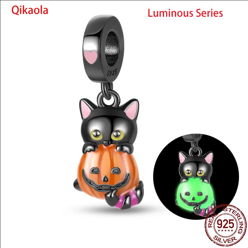 Original 100% sS925 Sterling Silver Luminous Octopus Ocean Series Charms Fit Bracelet DIY Beads Ms Jewelry Gift New In